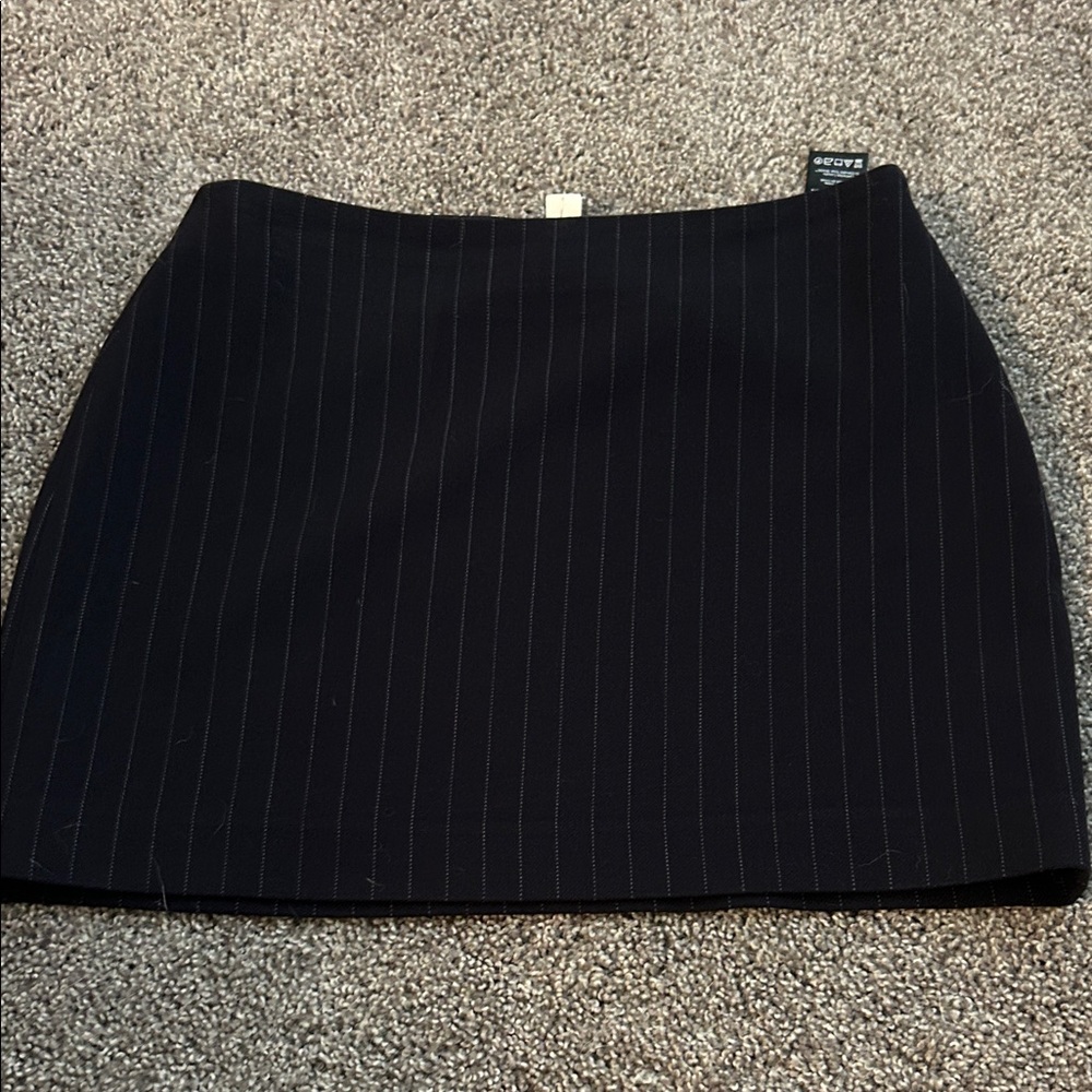 Babaton Navy pinstripe mini skirt